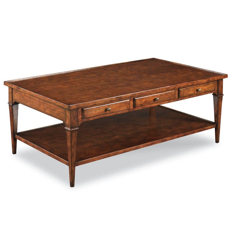 WoodbridgeFurniture Marseille Solid Manufactured Wood 4 Legs Coffee Table with Storage Reviews Perigold